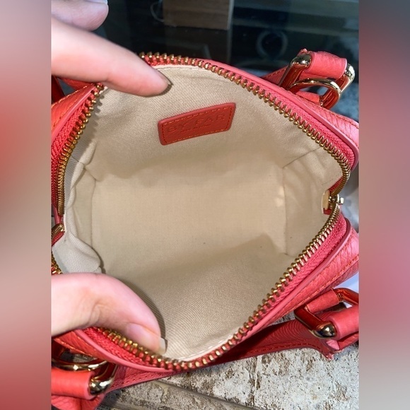 By Far Bag Dora Leather Tote Pebbled Shoulder-Strap Cowhide Miniature Coral NWT - Picture 4 of 11